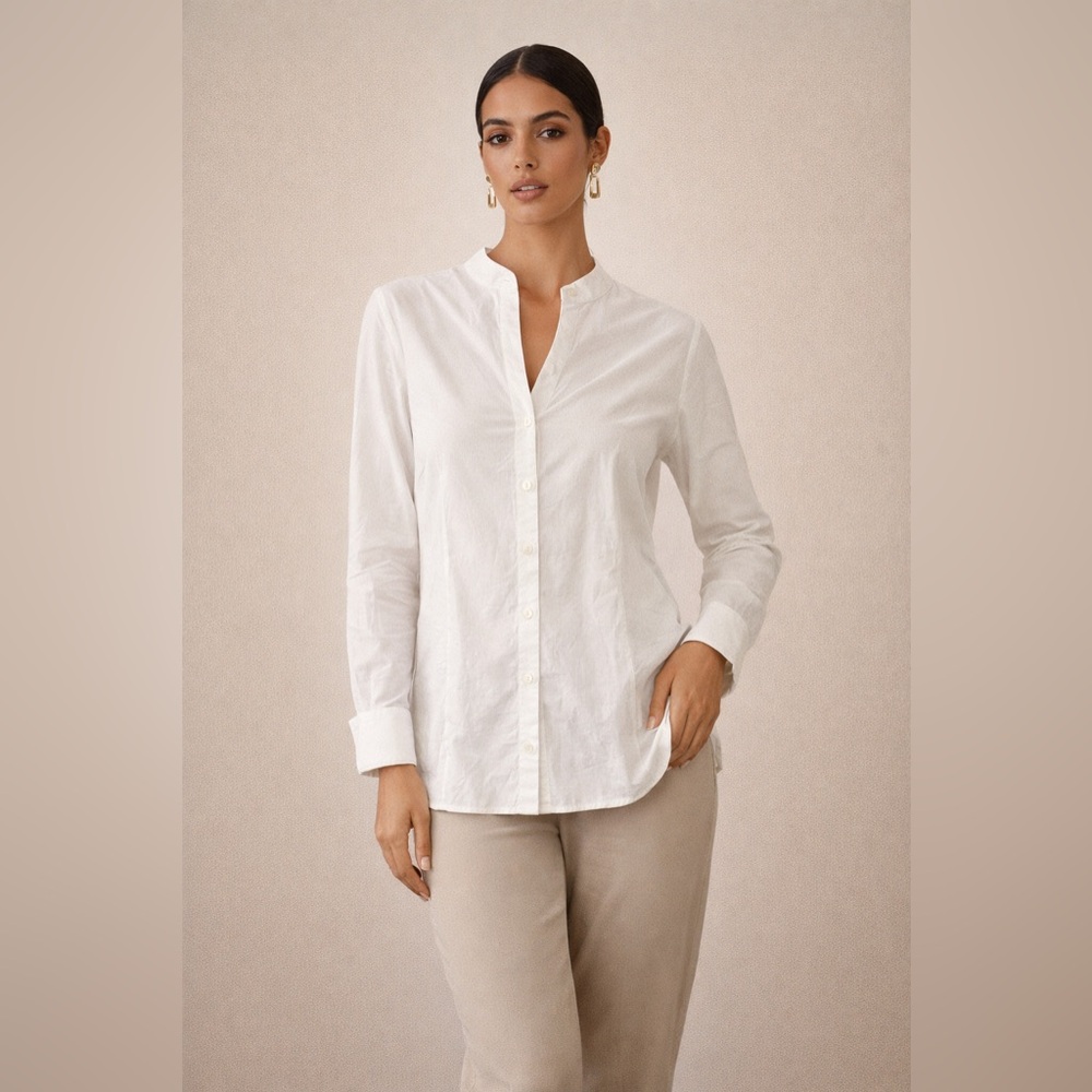Elegant White Textured Blouse - Picture 14 of 15